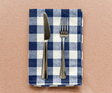 Navy Blue and Cream Buffalo Checkered Napkins