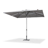 PURPLE LEAF Semi-Auto Outdoor Market Table Umbrella with Heavy-Duty Fabric