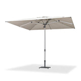 PURPLE LEAF Semi-Auto Outdoor Market Table Umbrella with Heavy-Duty Fabric