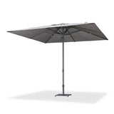 PURPLE LEAF Semi-Auto Outdoor Market Table Umbrella with Heavy-Duty Fabric
