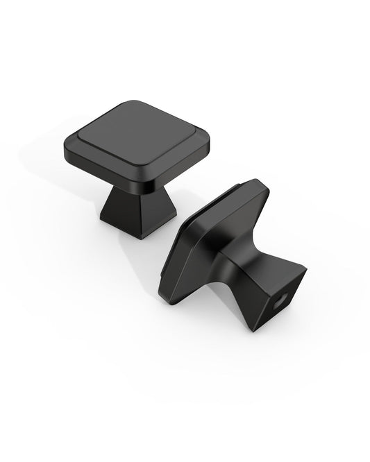 DESIGN1005 Matte Black Cabinet Knobs | Square Drawer Pulls for Modern Cabinets