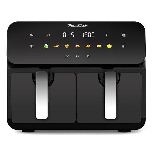 10QT Large Dual Zone Air Fryer, Double Basket Air Fryer with 2×5QT Baskets, Digital Full Touchscreen Easy-Panel, SyncCook Function, Cook 2 Dishes at Once for 4-6 Family,1700W