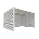 PURPLE LEAF Athena Louvered Pergola white Outdoor Aluminum Pergola with Shutter Wall Adjustable Gazebo Rainproof for Patio Deck Garden