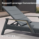 PURPLE LEAF Sanori Outdoor Chair Chaise Lounge Sun Lounges Aluminum Poolside Adjustable Reclining Patio Set of 2