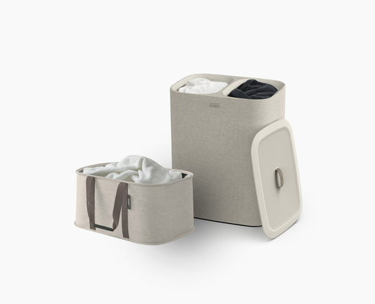 2-piece Ecru Tota 90L & Hold-All™ Laundry Basket Set