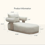 PURPLE LEAF Outdoor Chaise Lounge  Modern Luxury Aluminum Lounger Daybed with Olefin Lumbar Pillow and Armrest for Patio Poolside Beach Sunbathing Deck