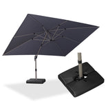 PURPLE LEAF Hailar Deluxe Aluminum Patio Umbrella with Base, Square and Rectangular Umbrella