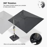 PURPLE LEAF Hailar Deluxe Aluminum Patio Umbrella with Base, Square and Rectangular Umbrella
