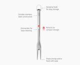 GrillOut™ Stainless-Steel BBQ Fork with Extending Handle