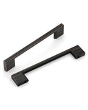 DESIGN2008 Slim Rectangular Handles for Flat Panel & Shaker Cabinets | 5" Pulls, Matte Black