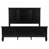 Sandy Beach 63-inch California King Wood Panel Bed Black