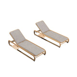 PURPLE LEAF Patio Chaise Lounge with Cushion Aluminum Tanning Chair Lounge Adjustable Reclining Set