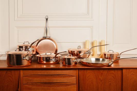 Mauviel M'Heritage M'150 S Stockpot With Curved Lid, Cast Stainless Steel Handles, 9.5-Qt