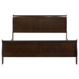 Louis Philippe Wood Eastern King Sleigh Bed Cappuccino