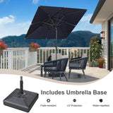PURPLE LEAF Crank and Tilt Rectangular Outdoor Patio Market Umbrella with Base