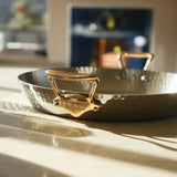 Mauviel M'ELITE B Hammered 5-Ply Paella Pan With Brass Handles