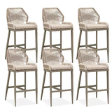 PURPLE LEAF Outdoor Bar Stool Set of 6, Wicker Chairs Bar Chairs with Cushion, All-Weather Patio Furniture kitchen stools