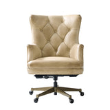 Jacinto Genuine Leather Office Chair-BEIGE