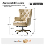 Jacinto Genuine Leather Office Chair-BEIGE