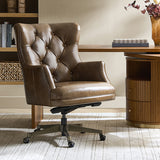 Jacinto Genuine Leather Office Chair-CAMEL