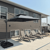 PURPLE LEAF SUNBRELLA Cantilever Umbrella Grey Aluminum Patio Umbrella