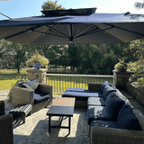 PURPLE LEAF SUNBRELLA Cantilever Umbrella Grey Aluminum Patio Umbrella