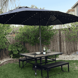 PURPLE LEAF Double-Sided Market Umbrella with Light Large Patio Umbrellas with Base