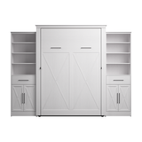 Queen Murphy Bed and Closet Organizers with Doors and Drawers (119W) | KWS099WT