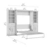 Full Murphy Bed and Closet Organizers with Doors and Drawers (113W) | KWS100WT