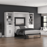 Full Murphy Bed and Closet Organizers with Doors and Drawers (113W) | KWS100WT