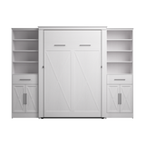 Full Murphy Bed and Closet Organizers with Doors and Drawers (113W) | KWS100WT