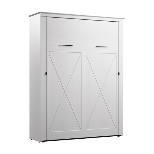 Murphy Bed Pure White Oak, Queen Size