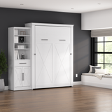 Murphy Bed with Storage Tower Pure White Oak, Queen Siz