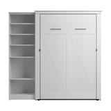 Murphy Bed with Storage Tower Pure White Oak, Full Size