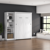 Murphy Bed with Storage Tower Pure White Oak, Full Size