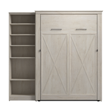 Murphy Bed with Storage Tower Line White Oak, Full Size