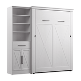 Murphy Bed with Storage Tower Pure White Oak, Full Size