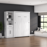 Murphy Bed with Storage Tower Pure White Oak, Full Size
