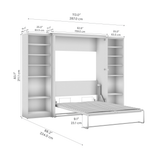 Murphy Bed with Storage Towers Line White Oak, Full Size