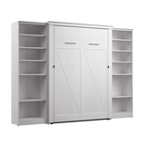 Murphy Bed with Storage Towers Pure White Oak, Full Size