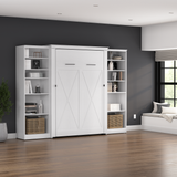 Murphy Bed with Storage Towers Pure White Oak, Full Size