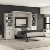 Queen Murphy Bed and Closet Organizers with Doors and Drawers (119W) | KWS099LW