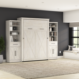 Queen Murphy Bed and Closet Organizers with Doors and Drawers (119W) | KWS099LW