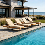 PURPLE LEAF Outdoor Chaise Lounge Patio Lounge Chair Recliner with Side Table and Cushion for Poolside Balcony Backyard