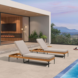 PURPLE LEAF Outdoor Chaise Lounge Patio Lounge Chair Recliner with Side Table and Cushion for Poolside Balcony Backyard