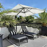 PURPLE LEAF Outdoor Chaise Lounge with Wheels Patio Lounge Chair Recliner
