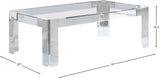 Casper Contemporary Acrylic Coffee Table with Elegant Stainless Steel Accents for Chic Living Spaces