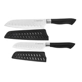 5 Piece Kitchen Knife Set With Matching Blade Guards, Black