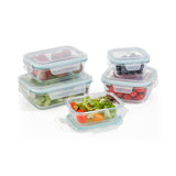 10-Piece Glass Food Storage Containers with Airtight Locking Lids (5 Containers + 5 Lids)