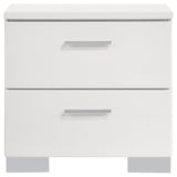 Felicity 2-drawer Nightstand White High Gloss